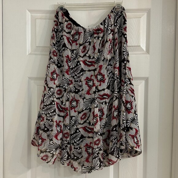 George Me Grey Brown Red Floral Skirt Size 6 - Picture 3 of 5